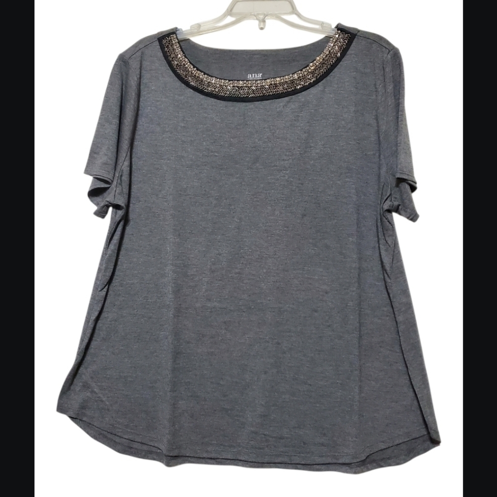 a.n.a Women's Heather Charcoal Graphic Tee